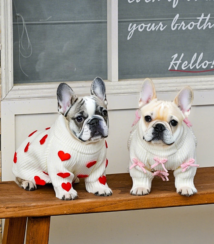 Pink Bow-3D Motif Pet Sweater