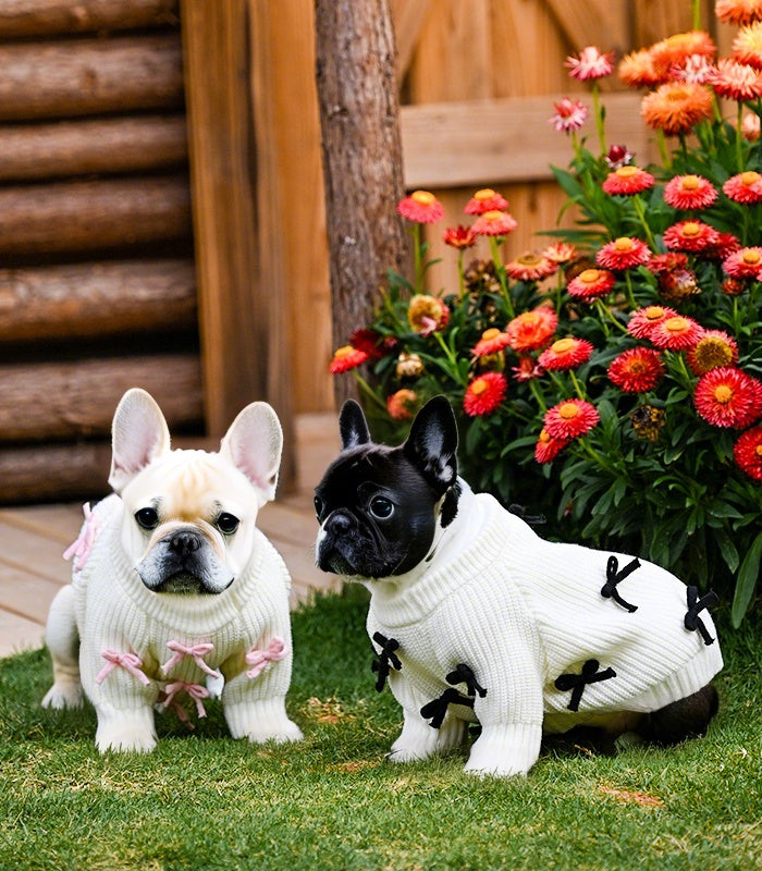Black Bow-3D Motif Pet Sweater