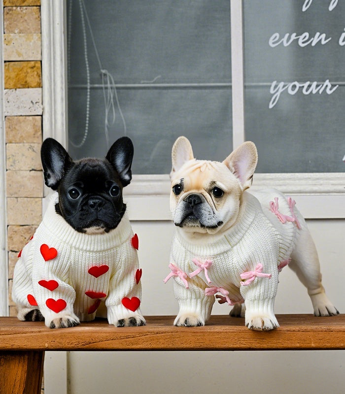 Pink Bow-3D Motif Pet Sweater
