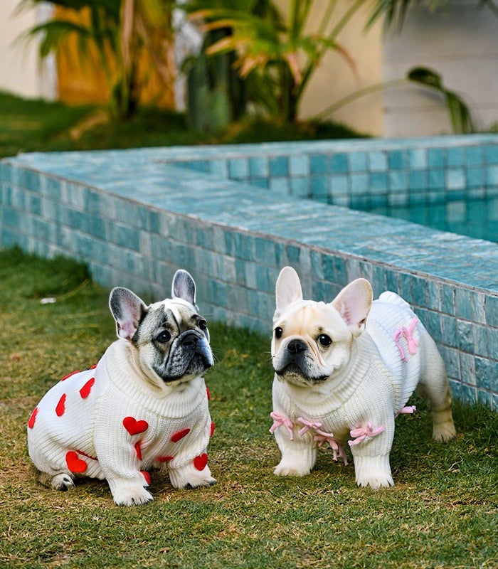 Pink Bow-3D Motif Pet Sweater
