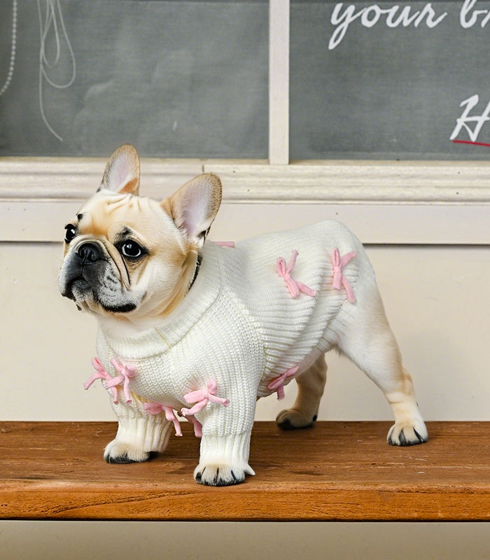 Pink Bow-3D Motif Pet Sweater
