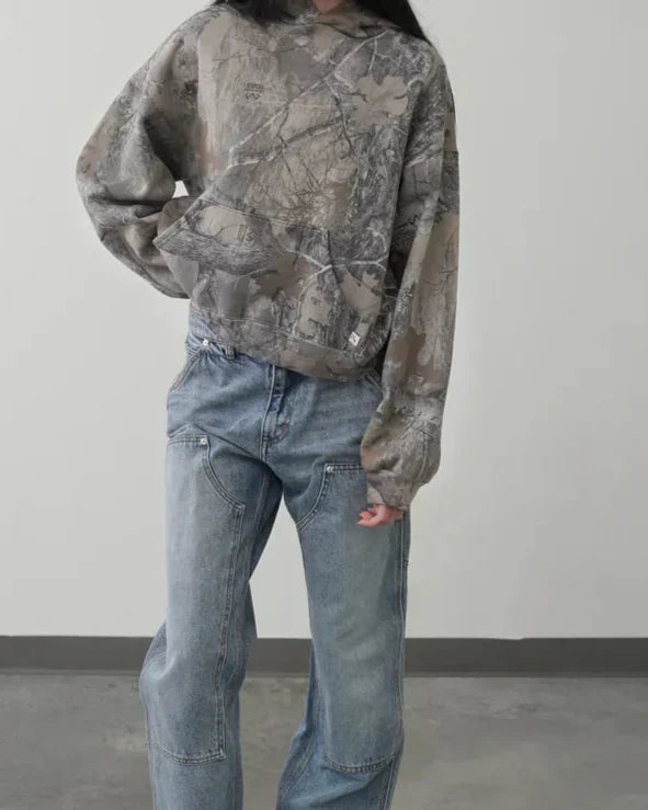 Rugged Camo Patterned Hoodie